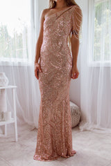 Robe De Mariée Asymétrique Dorée