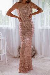 Robe De Mariée Asymétrique Dorée