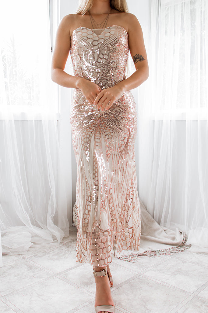 Robe de Mariée Bustier Midi Pailletée