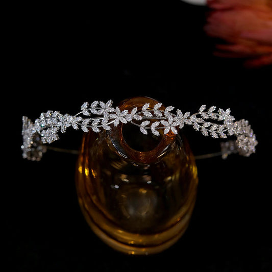 Headband Élodie feuilles irrégulières, vue de face