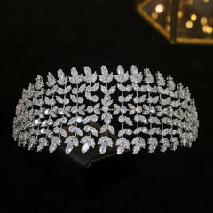 Headband Madeleine en cuivre et zircons, vue de face