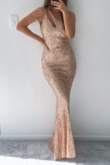 Robe De Mariée Asymétrique Dorée