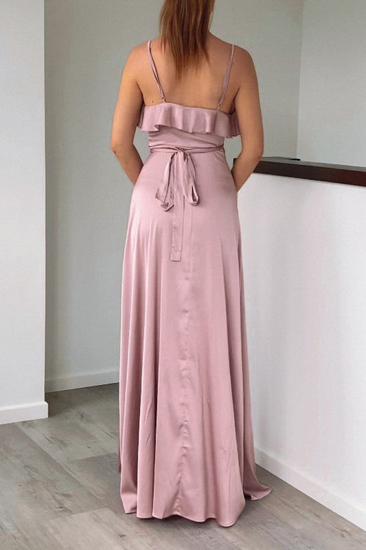 Robe Satin Fluide Cortège Chic
