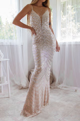 Robe Longue Bustier À Sequins