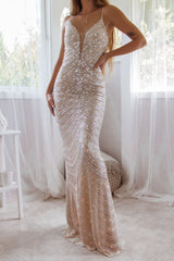 Robe Longue Bustier À Sequins