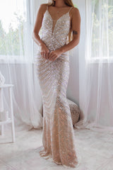 Robe Longue Bustier À Sequins