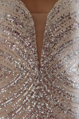 Robe Longue Bustier À Sequins