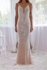 Robe Longue Bustier À Sequins
