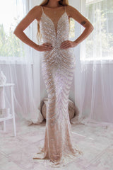Robe Longue Bustier À Sequins