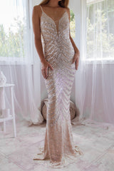 Robe Longue Bustier À Sequins