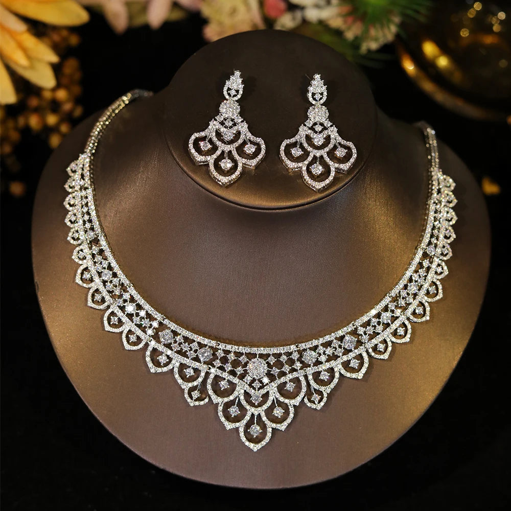 Parure de Mariage : Collier - Boucle d'oreille - vue 4