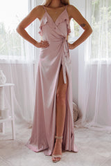 Robe Satin Fluide Cortège Chic