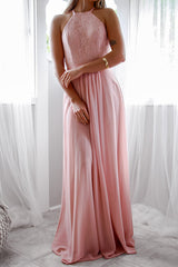 Robe Longue Halter Demoiselle D'Honneur