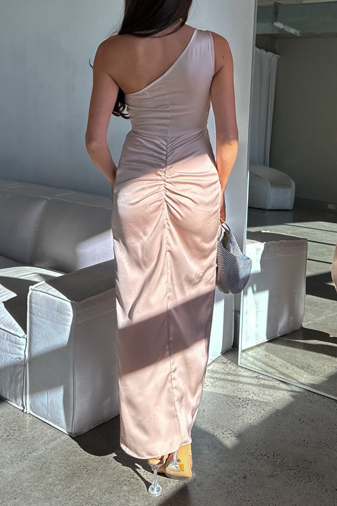 Robe Asymétrique Drapée Champagne - vue 2