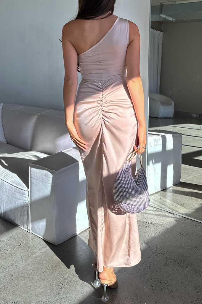 Robe Asymétrique Drapée Champagne - vue 5