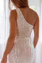 Robe Asymétrique Sequins Irisés - vue 10