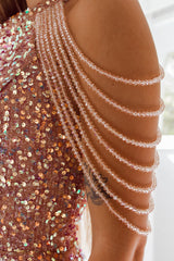 Robe Courte Sequin Col Montant - vue 20