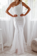 Robe De Mariée Asymétrique Paillethée - vue 1