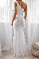 Robe De Mariée Asymétrique Paillethée - vue 2