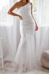 Robe De Mariée Asymétrique Paillethée - vue 6