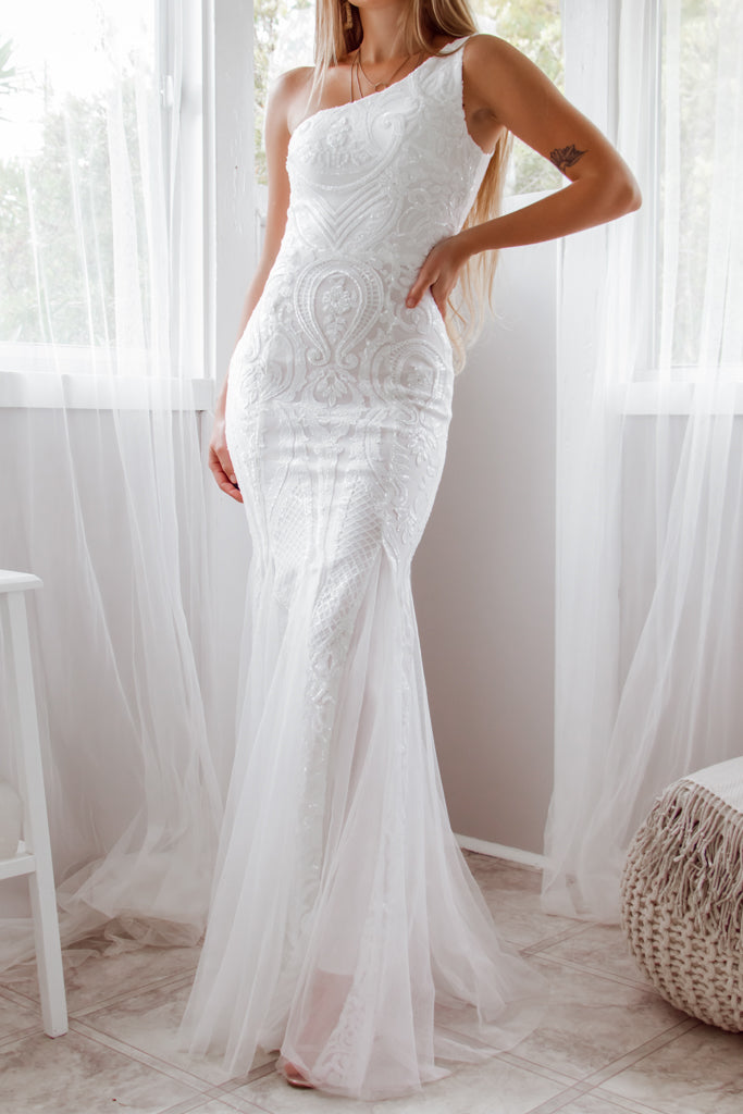 Robe De Mariée Asymétrique Paillethée - vue 7