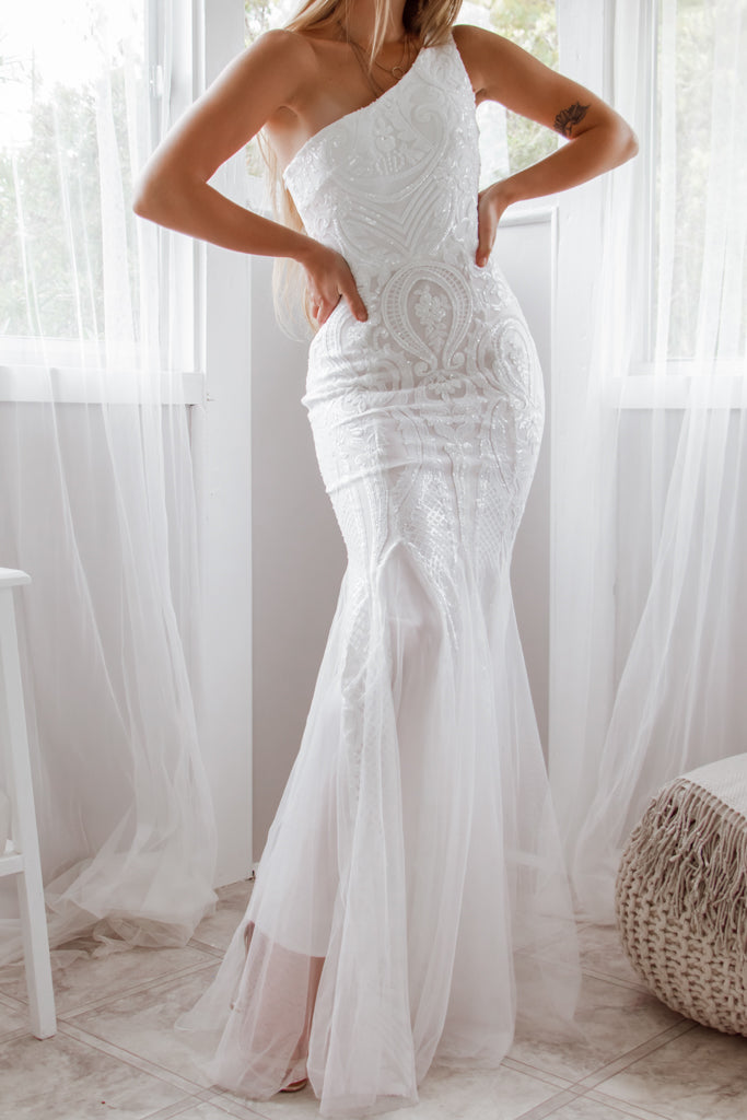 Robe De Mariée Asymétrique Paillethée - vue 8