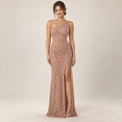 Robe De Mariée Asymétrique Pailletée Charlize portée