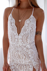 Robe De Mariée Fendue Scintillante - vue 10