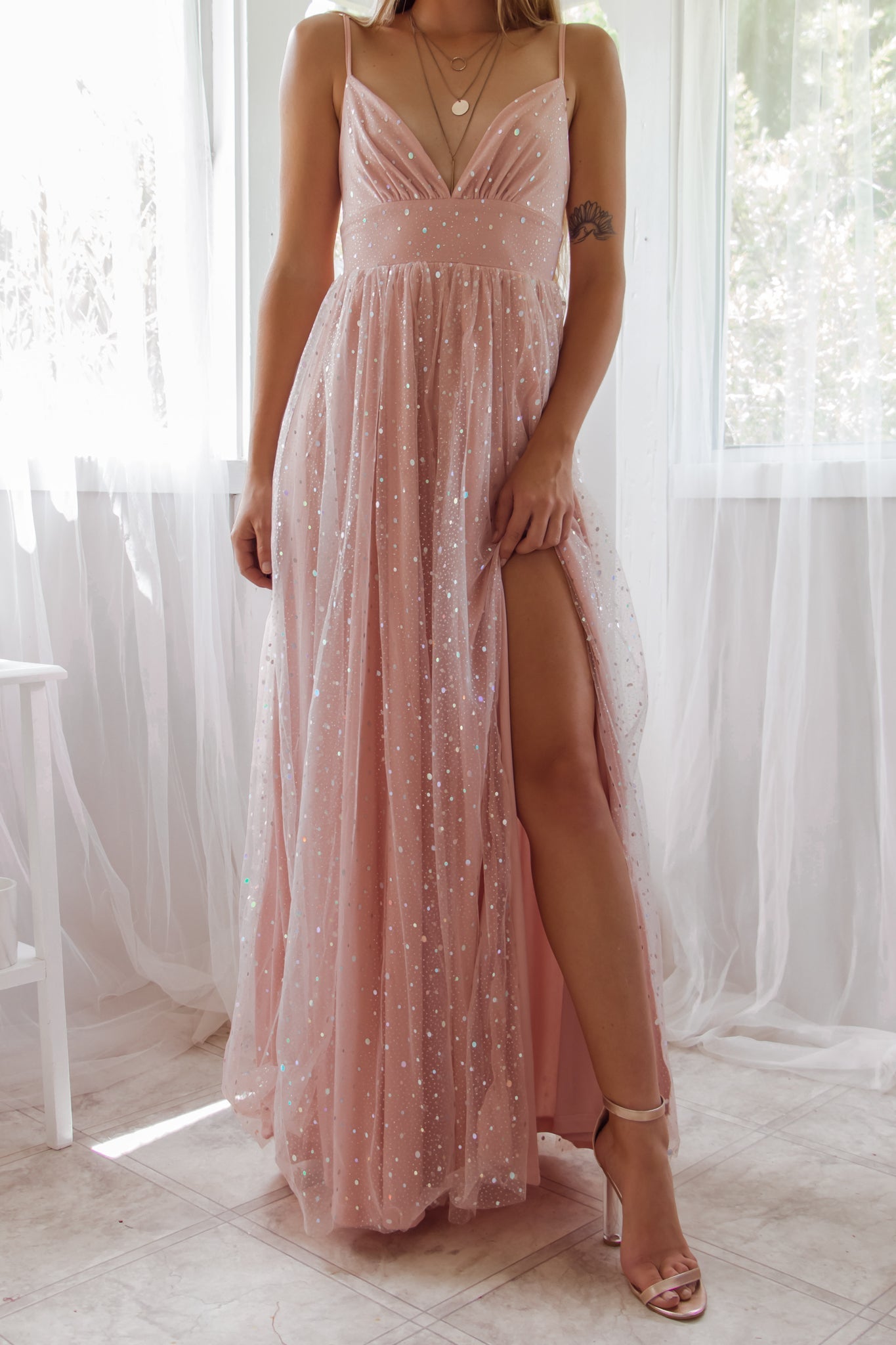Robe De Mariée Fluide À Sequins - vue 5
