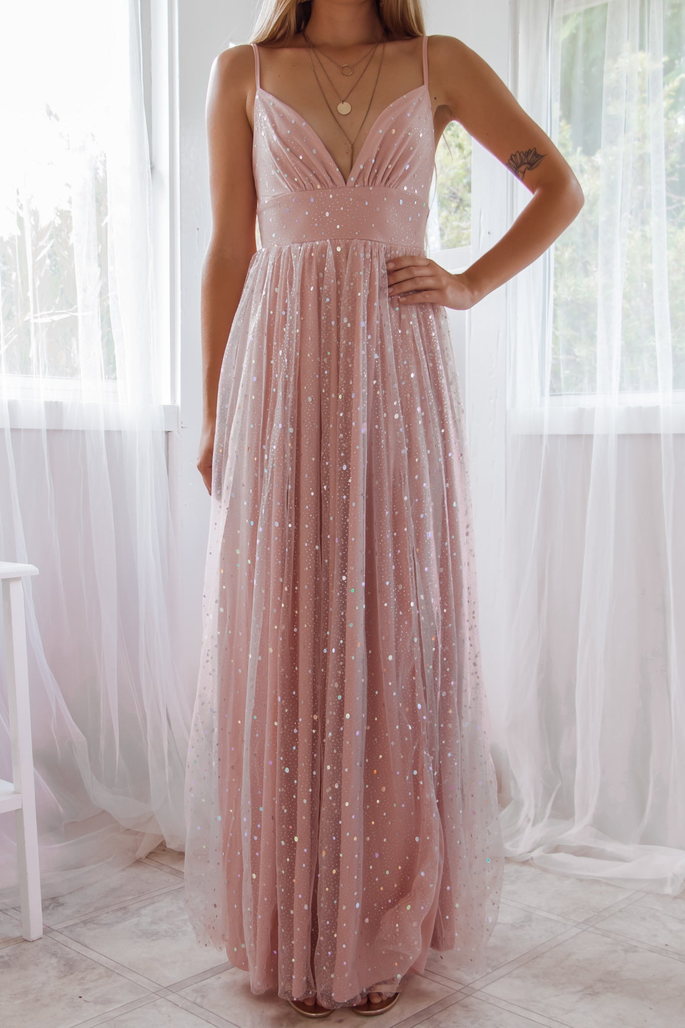 Robe De Mariée Fluide À Sequins - vue 6
