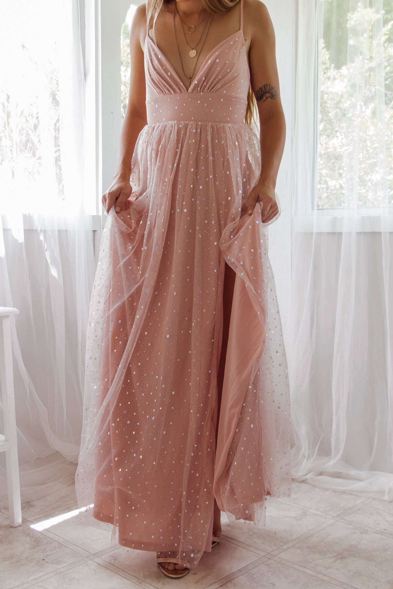Robe De Mariée Fluide À Sequins - vue 7