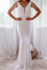 Robe de mariée longue à sequins Valencia, vue d'ensemble