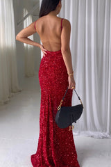 Robe De Mariée Rouge Pailletée Velours - vue 2
