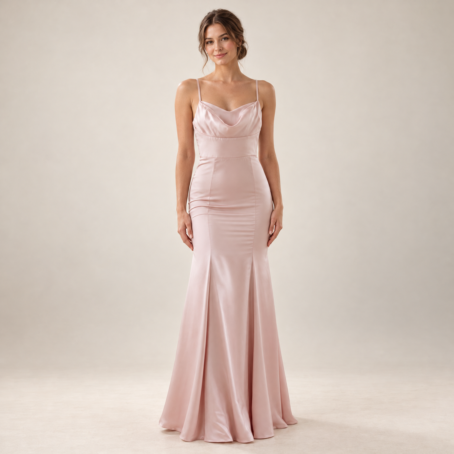 Robe De Mariée Satin Champagne portée
