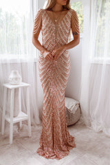 Robe De Mariée Sequins Dorés - vue 13