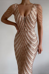 Robe De Mariée Sequins Dorés - vue 1