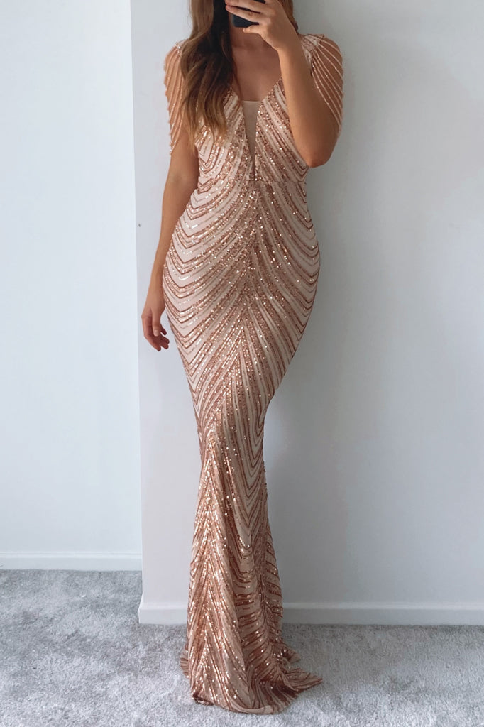 Robe De Mariée Sequins Dorés - vue 9