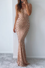 Robe De Mariée Sequins Dorés - vue 9