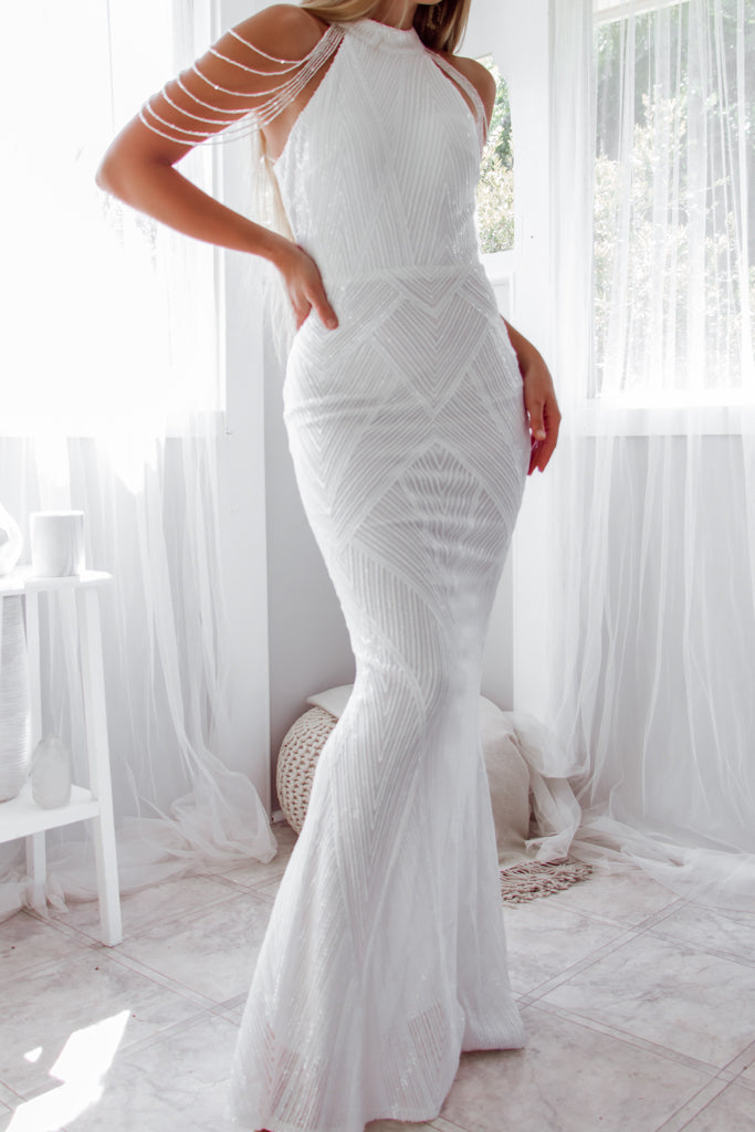 Robe De Mariée Sirène À Sequins - vue 10