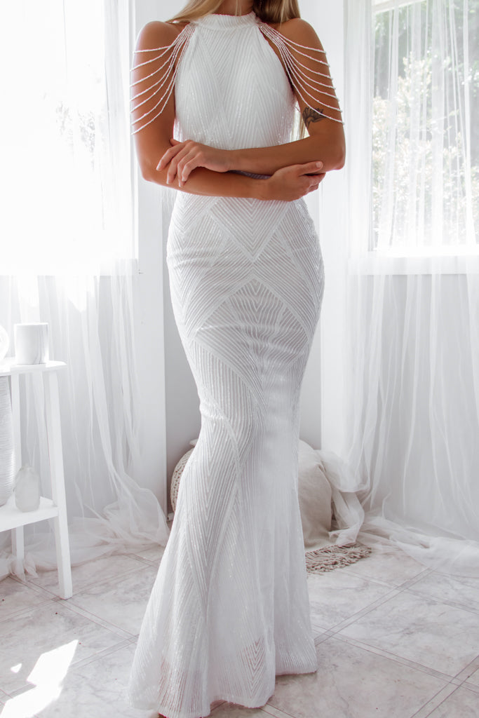 Robe De Mariée Sirène À Sequins - vue 12