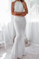 Robe De Mariée Sirène À Sequins - vue 12