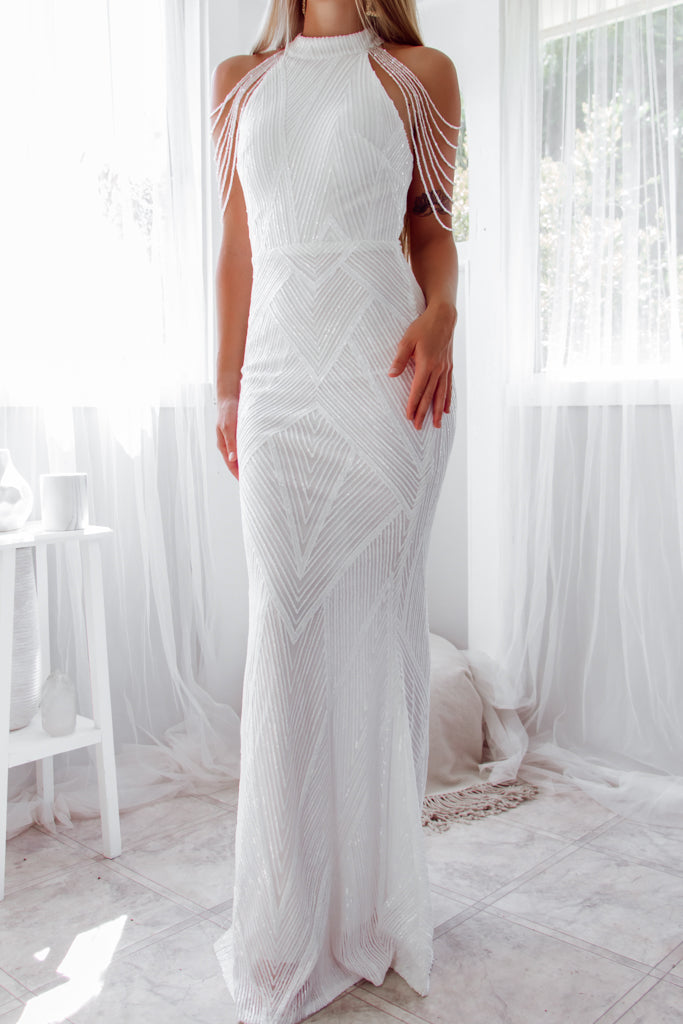 Robe De Mariée Sirène À Sequins - vue 3