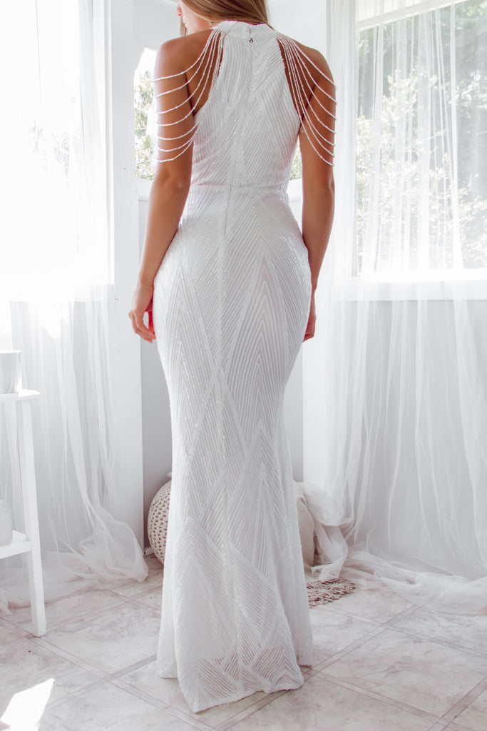 Robe De Mariée Sirène À Sequins - vue 4