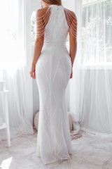 Robe De Mariée Sirène À Sequins - vue 4