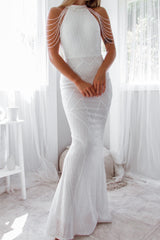 Robe De Mariée Sirène À Sequins - vue 6
