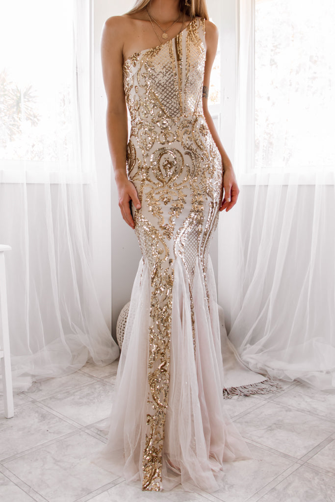 Robe De Mariée Sirène Asymétrique Pailletée