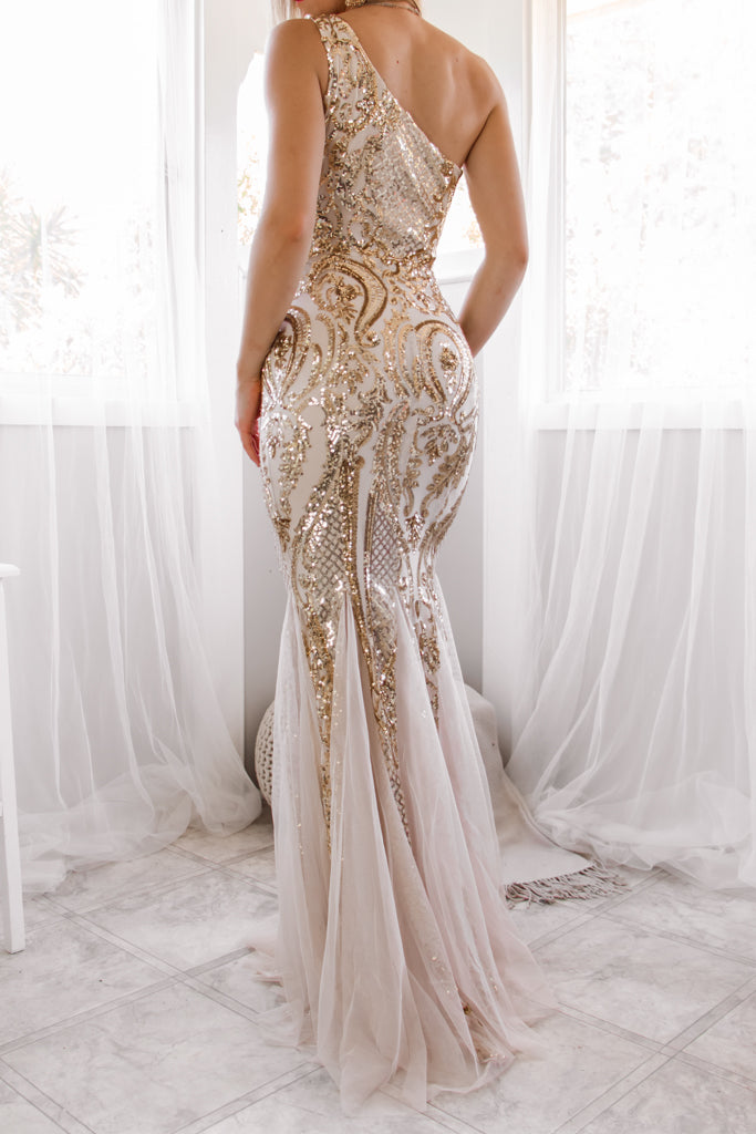 Robe De Mariée Sirène Asymétrique Pailletée - vue 2
