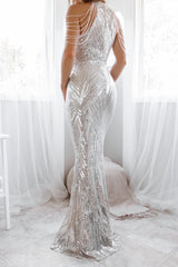 Robe de mariée sirène pailletée - vue 13