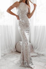 Robe de mariée sirène pailletee, détail du tissu