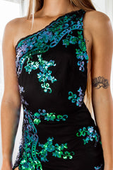 Robe De Réception Asymétrique Irisée - vue 5